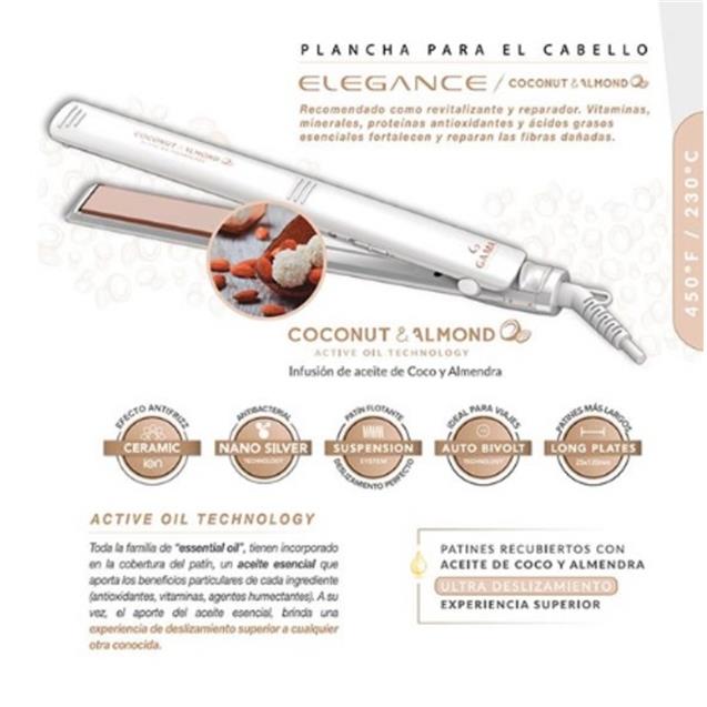Pack GA.MA Secador Bora Coconut & Almond + Plancha para cabello Elegance Coconut & Almond (PKECABCA)