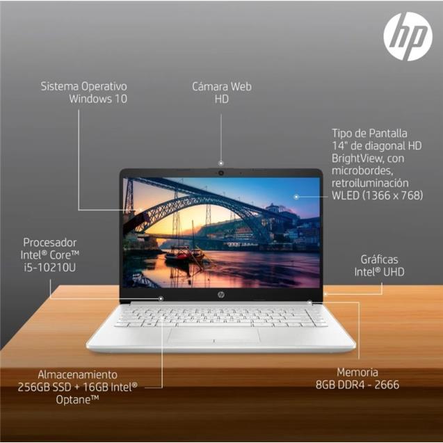 Notebook Hp I5-10210u 8gb 256gb 14" Hd Gris W10 (Cf2078la)