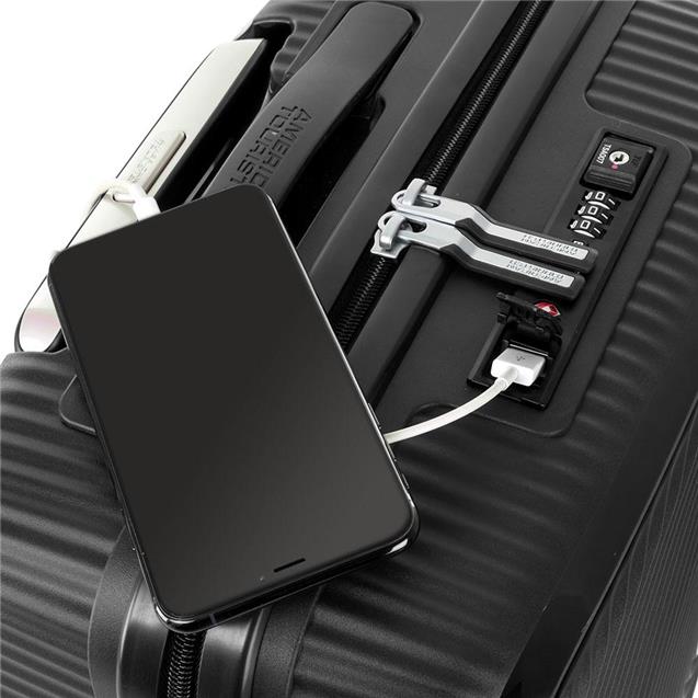 Valija American Tourister Curio 20" Tsa Negro Apertura Frontal Rígido (13108310411)