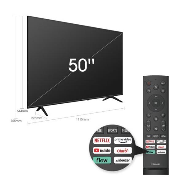 Smart Tv Hisense 50" UHD/4K (9150A641GSV)