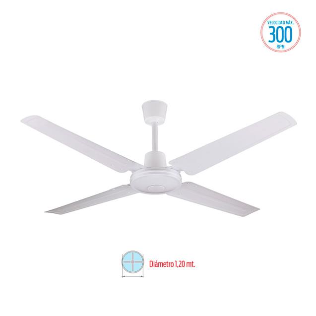 Ventilador De Techo Liliana 1.20 Mt 4 Aspas 65w Blanco (VTHB104)