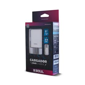 Cargador Soul Viajero Duo Usb 2x 2.4a Type-C Blanco