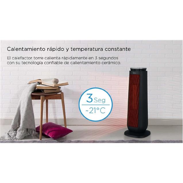 Calefactor Midea Cerámica/Torre 2000w Negro (TCHF20BE1)
