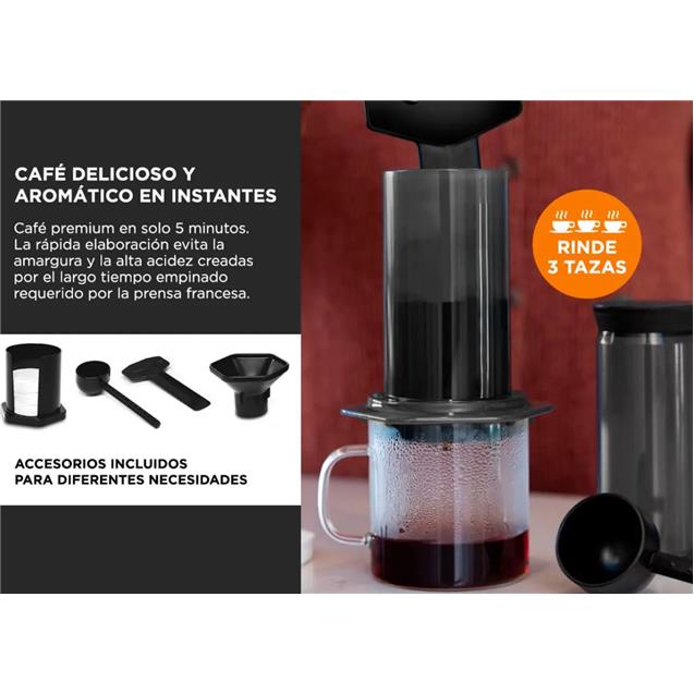 Cafetera Gadnic Cuk Aeropress Accesorios 3 Tazas Gris (CAFETE05)