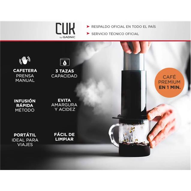 Cafetera Gadnic Cuk Aeropress Accesorios 3 Tazas Gris (CAFETE05)