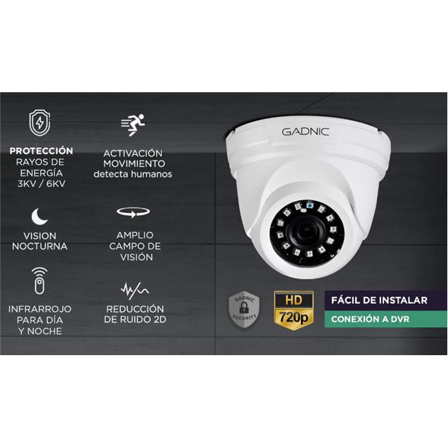 Cámara Seguridad Gadnic Domo 720p (P2P025-1)
