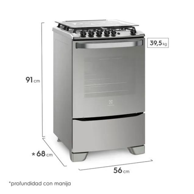 Cocina Electrolux Multigas 56cm Horno Inox (56GXQ)