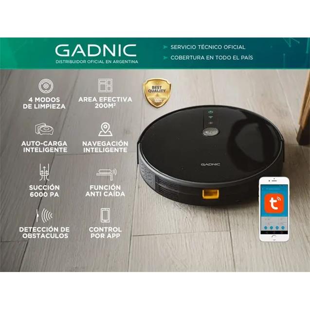 Aspiradora Gadnic Clean Duo Trapeadora Robot Negra (Z9600)