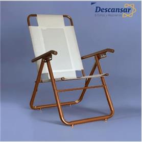 Reposera Descansar Xl Cobre 1 1/4" 5 Posic. Alum. 130 Kg, Hueso (80041)