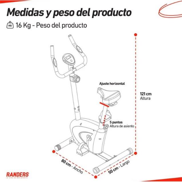 Bici Fija Magnética Randers - Max 100kgs (ARG161)