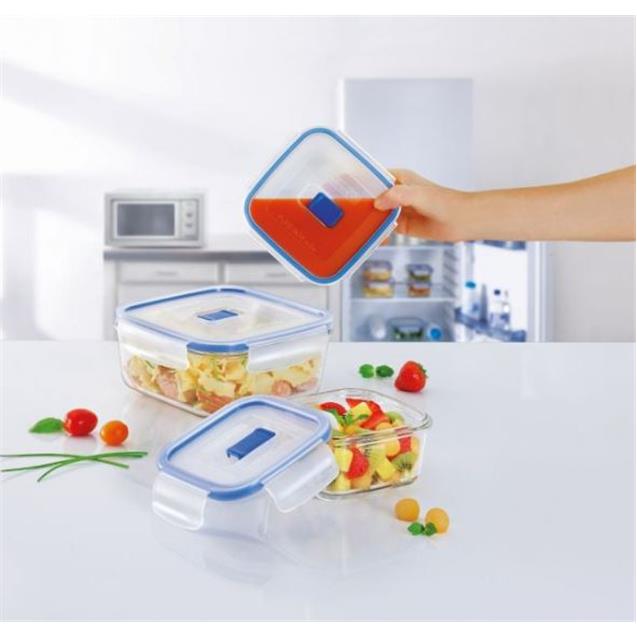 Set Contenedores Luminarc Rectangular 3 Unidades/ Pure Box/ 380+760+1.22 (H7685)
