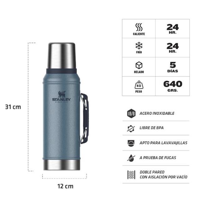 Termo Stanley Classic 950 Ml C/Manija. Lake (10148043)