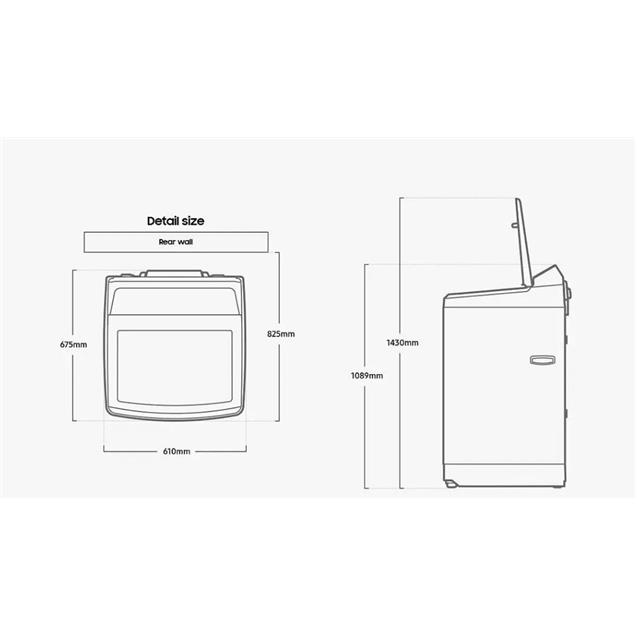 Lavarropas Samsung Inverter 8.58kg/ 700rpm. Blanco (WA85C544)