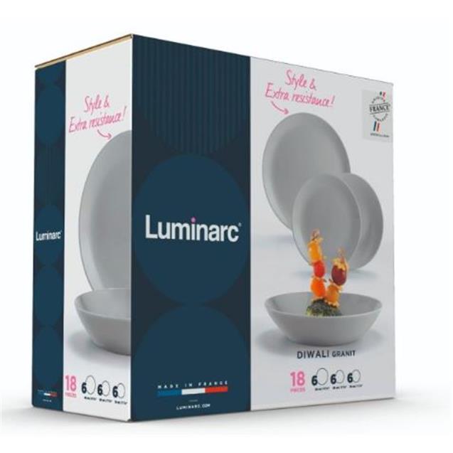 Set Platos Luminarc Diwali Granit 18 Piezas (P2921)