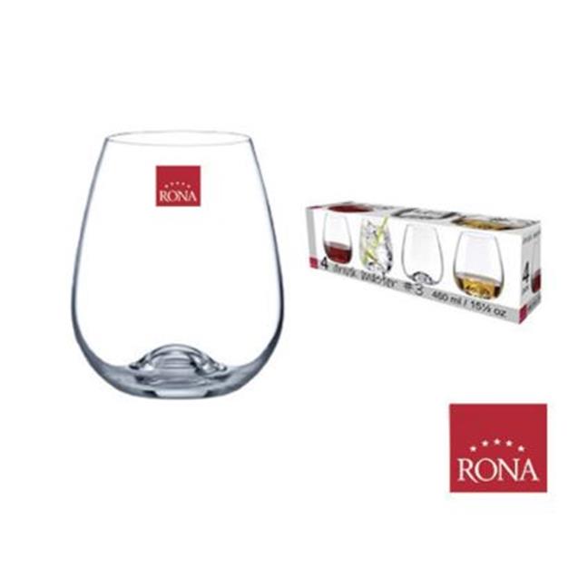 Set Vasos Rona Degustación Sin Pie 460 Ml X4 Unidades (4221460)