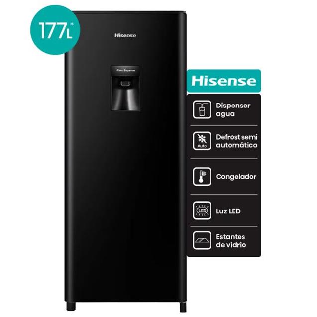 Hel. Hisense 177 Lts C/Dispenser Negra (RL230WB4AU)