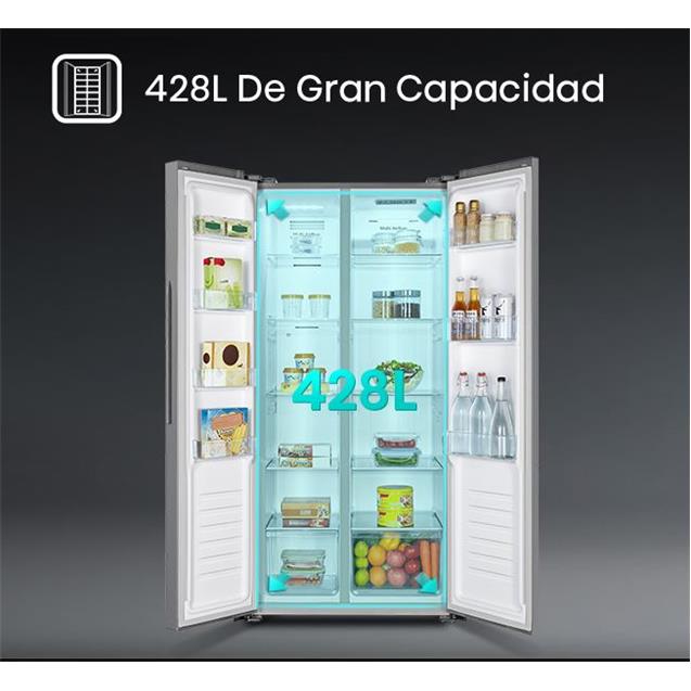 Heladera Hisense Side By Side 468lts Silver (RS3N428NAD)