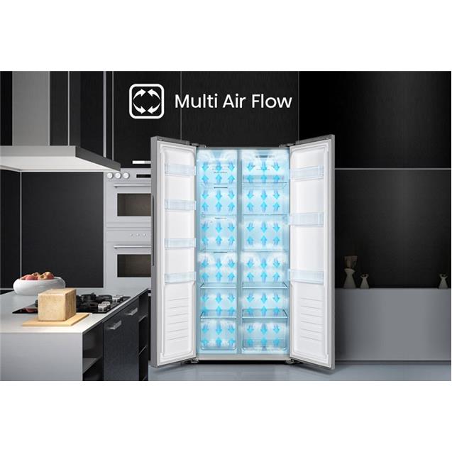 Heladera Hisense Side By Side 468lts Silver (RS3N428NAD)