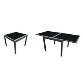 Mesa Ego Aluminio 90x180x73 Top Glass Negro (24000707)