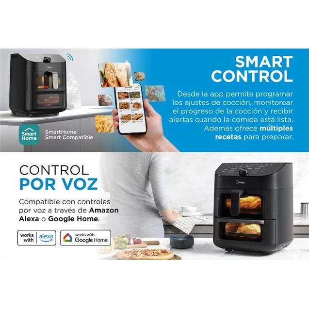 Freidora Midea S/Aceite 11 Lts/ 2 Zonas Digital/ Negro (AFD211BAR1)