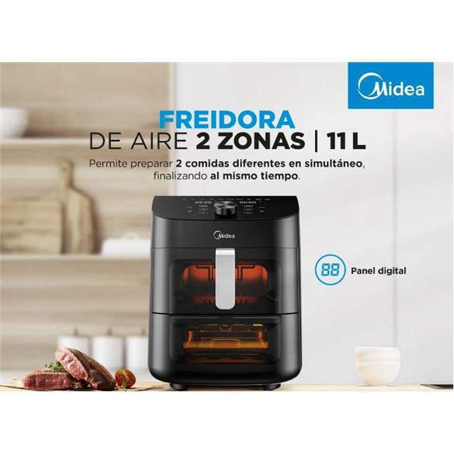 Freidora Midea S/Aceite 11 Lts/ 2 Zonas Digital/ Negro (AFD211BAR1)