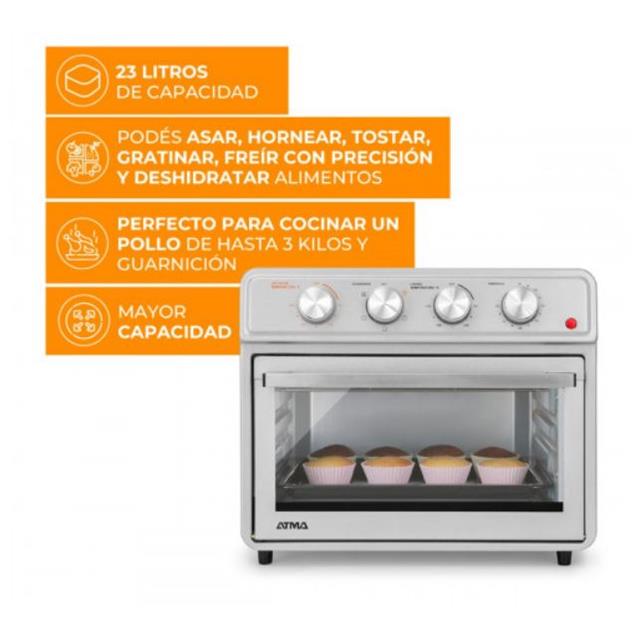 Horno/ Grill Eléctrico, Airfryer 23 Lts (HGFA2323PI)