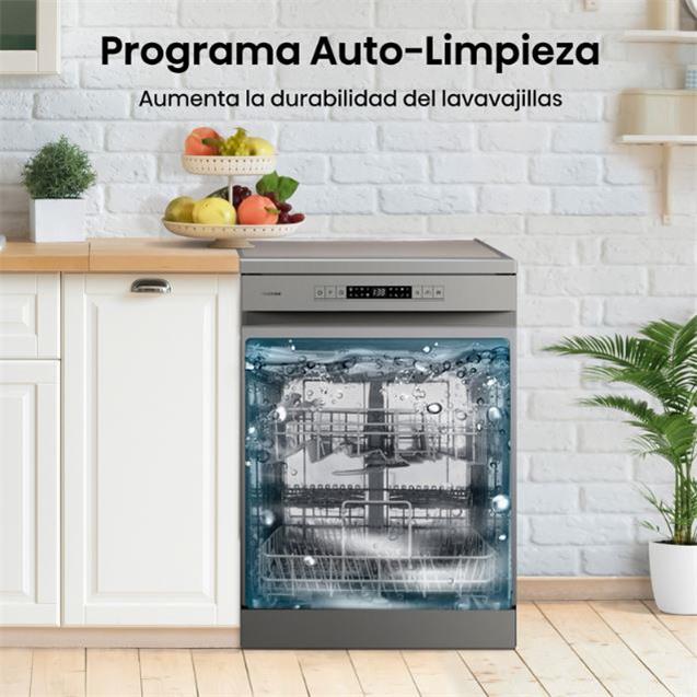 Lavavajilla Hisense 13 Cubiertos, Gris (HS622E90S)