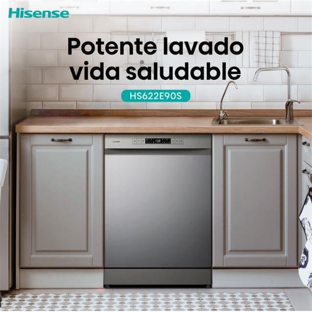 Lavavajilla Hisense 13 Cubiertos, Gris (HS622E90S)