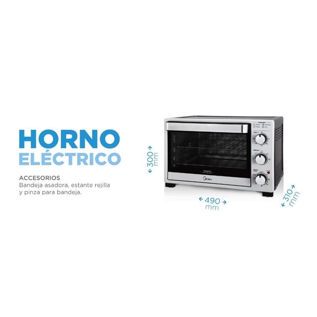 Horno Eléctrico Midea Convección 32lts Grill (TOM332SAR4)