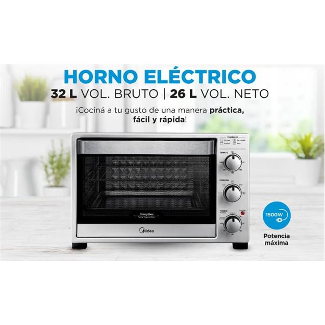 Horno Eléctrico Midea Convección 32lts Grill (TOM332SAR4)