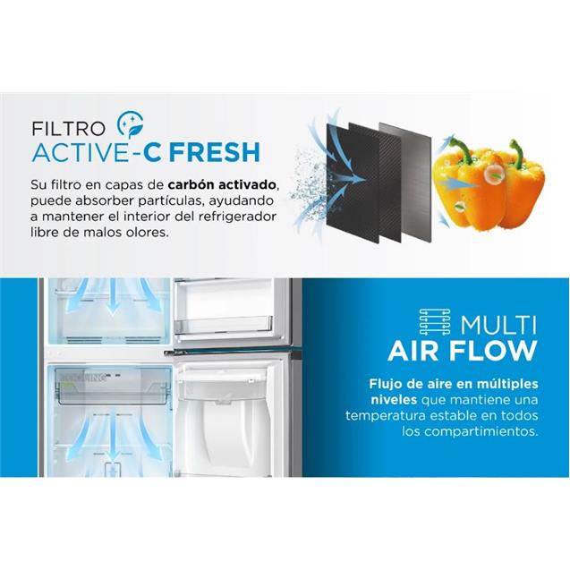 Heladera Midea No Frost Inverter 340 Lts C/Dispenser Gris (MDRT489)