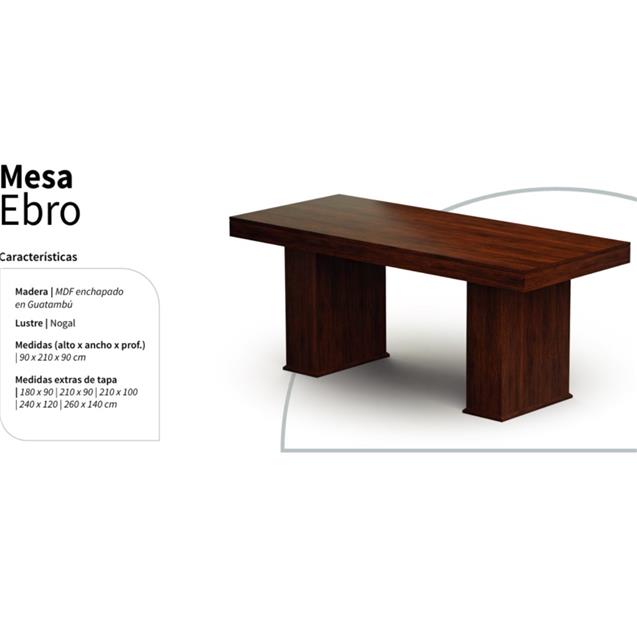 Mesa Comedor Ebro Nogal 210x100 (210004000009)