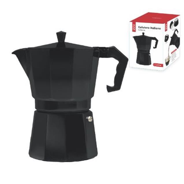 Cafetera Italiana Crystal Rock 12 Pocillos Aluminio Negro (57916717)