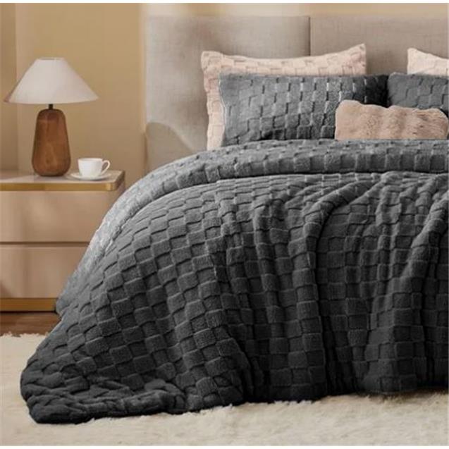 Acolchado Nordico Luxury Embossed Twin Gris 170x230 C/Fundas De Almohadas
