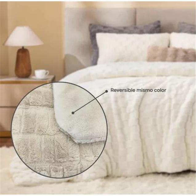 Acolchado Nordico Luxury Embossed Queen Natural 240x230 C/Fundas De Almohadas