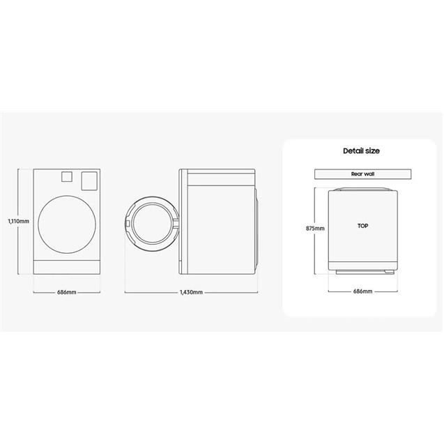 Lavasecarropas Samsung Bespoke IA 22kg Inverter Blanco (WD22FB8690BE)