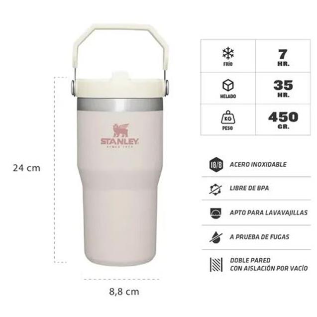 Vaso Stanley Flip Straw 591 Ml Rose Quartz (9994-350)
