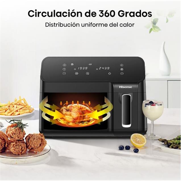 Freidora Hisense 8.6 Lts Doble Comp. 1700w S/Aceite (H09AFBK2S5)