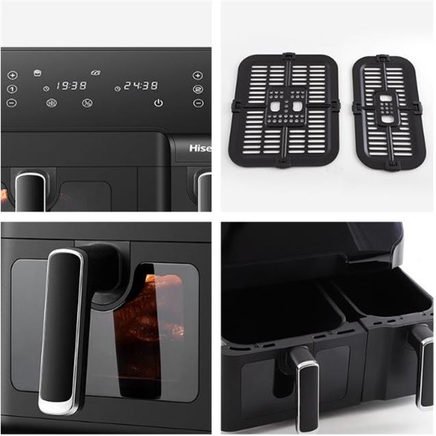 Freidora Hisense 8.6 Lts Doble Comp. 1700w S/Aceite (H09AFBK2S5)
