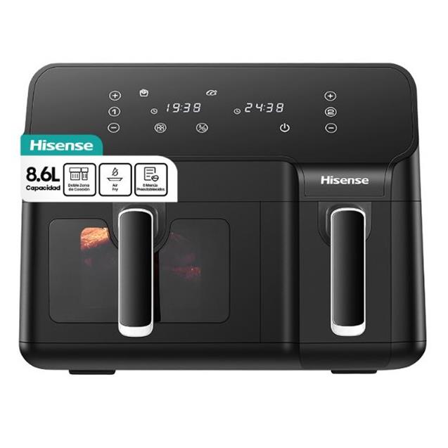 Freidora Hisense 8.6 Lts Doble Comp. 1700w S/Aceite (H09AFBK2S5)