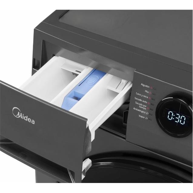 Lavasecarropas Midea 8/6kg Inverter Wi-Fi Gris (MF200D80WB)