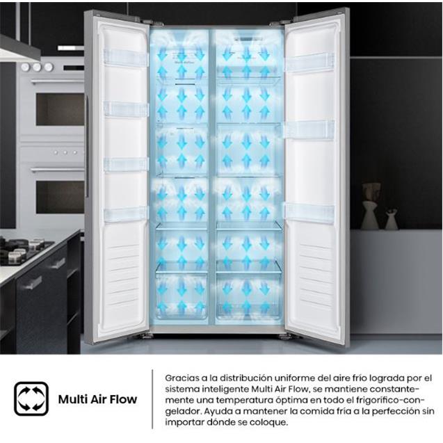 Heladera Hisense Side By Side 468lts Black (RS3N428NAB)
