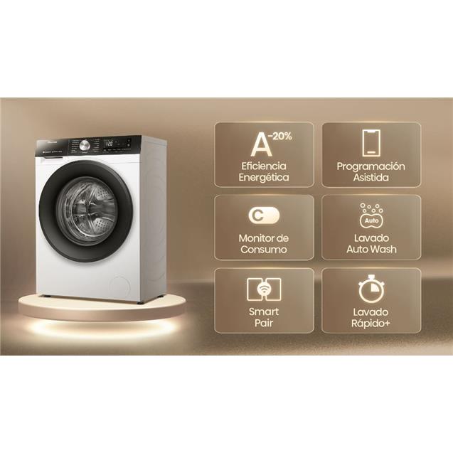 Lavarropas Hisense 10kg 1400 Inverter Blanco (WF3S1043BW)