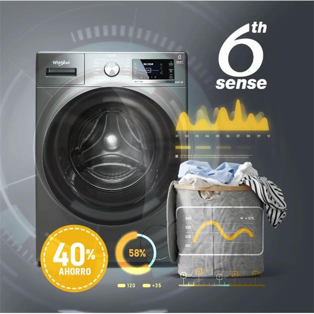 Lavarropas Whirlpool 8kg 1200 Rpm Inverter Silver (WNQ80AS)