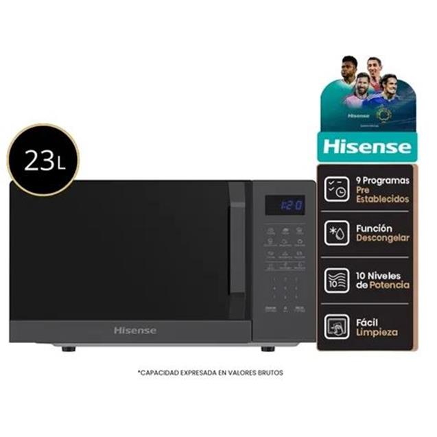 Microondas Hisense 23l Grill Negro (H25MOMS8HG)