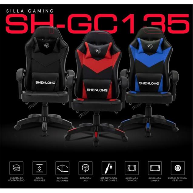 Silla Shenlong Gamer Reclinable Negra/Roja (GC135)