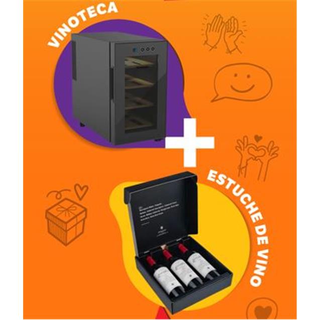 COMBO VINOTECA VONDOM 8 BOT NEGRO (18814) + ESTUCHE X 3 VINO ESCORIHUELA GASCON (18898)