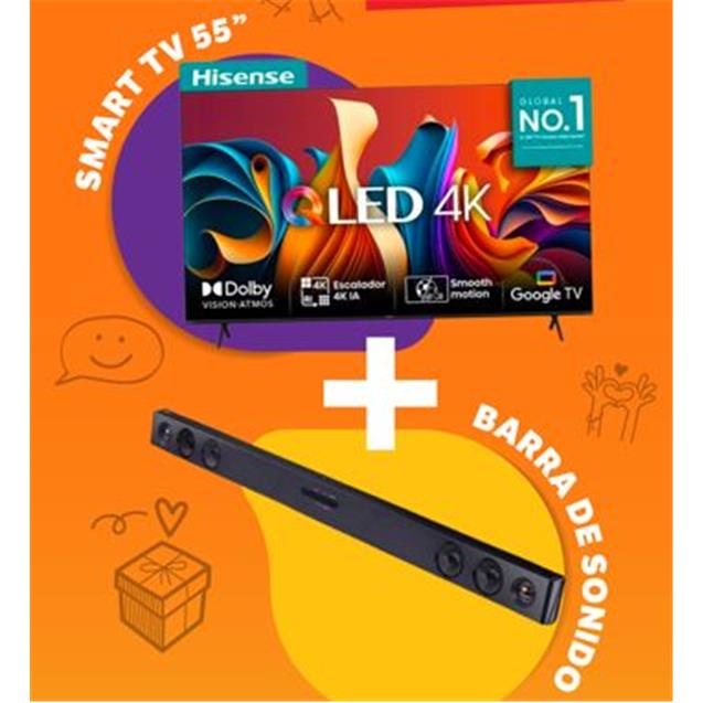 COMBO TV HISENSE QLED 55" (18964) + BARRA DE SONIDO LG (15487)
