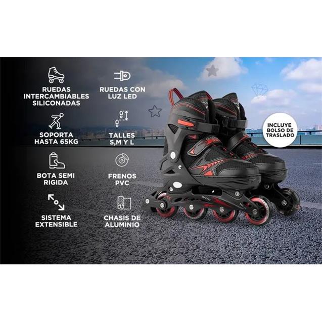 ROLLERS GADNIC ROLLER5AM RL01 PLUS ALUMINIO EXTENSIBLE RUEDAS PU