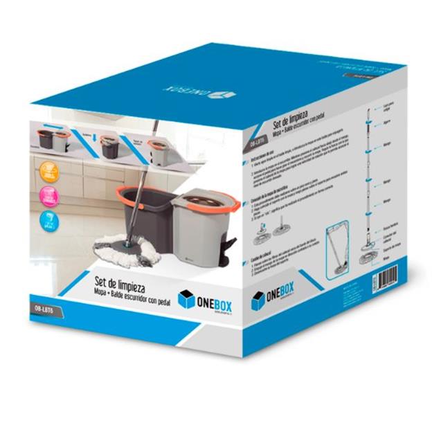 Mopa Onebox Centrifuga C/Balde Pedal Cubeta Separable Y Apilable (OB-LBT6)